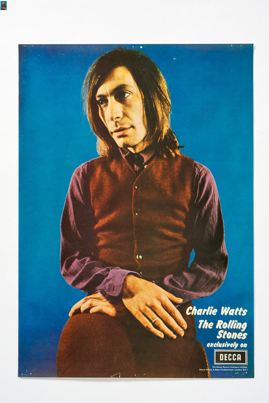 Charlie Watts - The Rolling Stones Decca Records U.K. Promo Poster, 1969