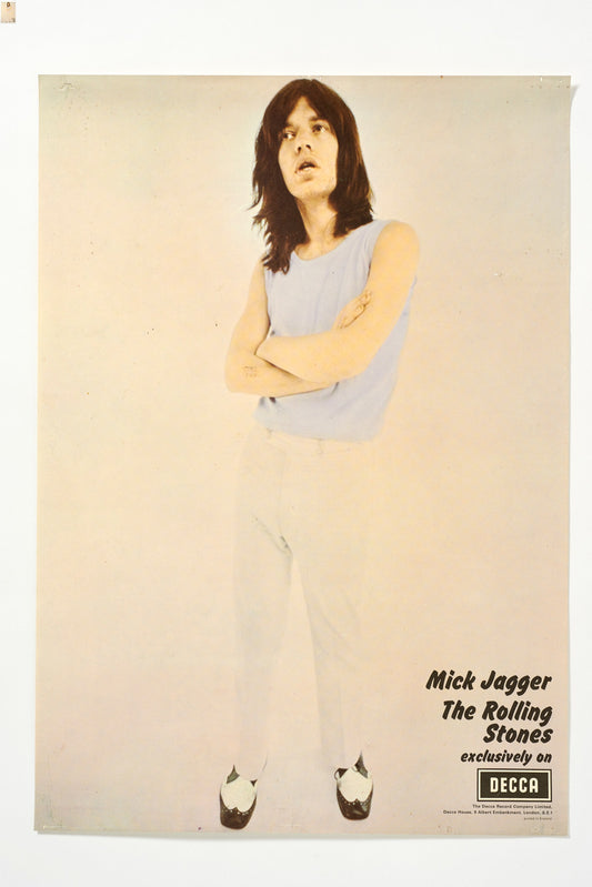 Mick Jagger - The Rolling Stones Decca Records U.K. Promo Poster, 1969