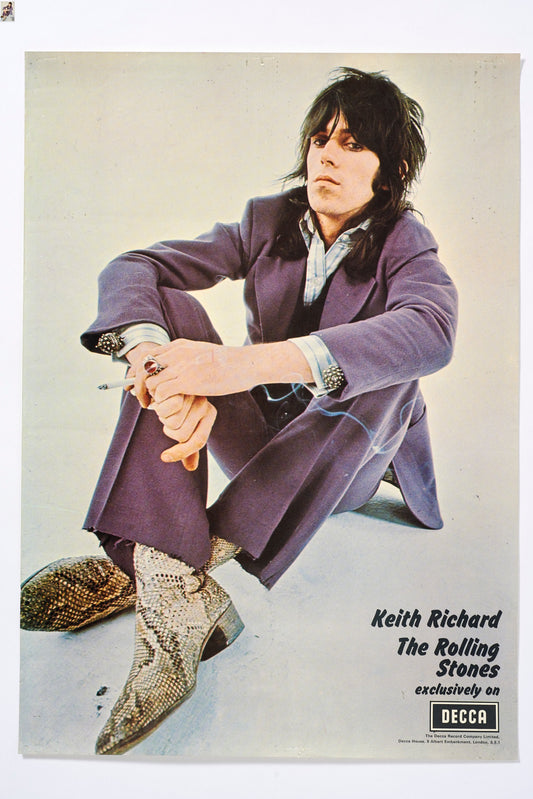 Keith Richard - The Rolling Stones Decca Records U.K. Promo Poster, 1969